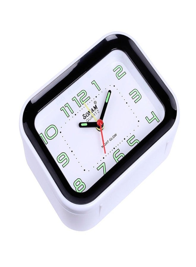 Sonam Table Clock Alarm Clock for Students 1 Year Warranty, 14x10 cm (Black) - Image 2